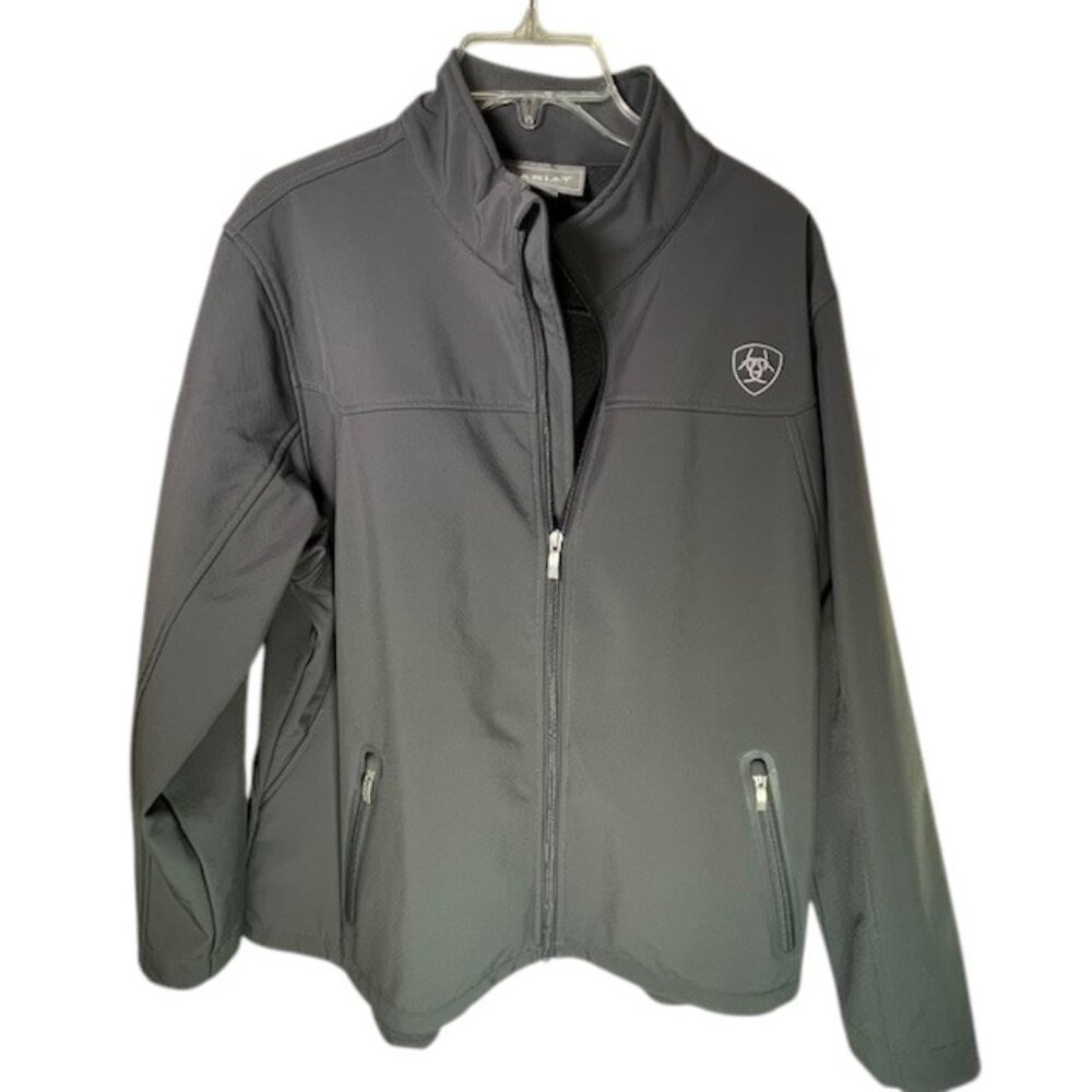 Ariat Gray Softshell Full Zip Jacket With Embroid… - image 1